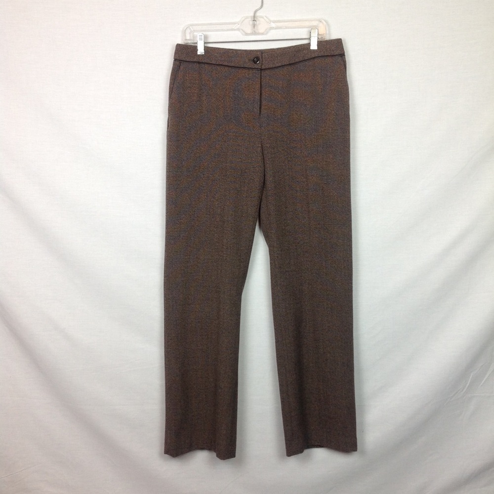 Rafaela Brown Tweed Ladies Slacks sz 10 w/lt trim